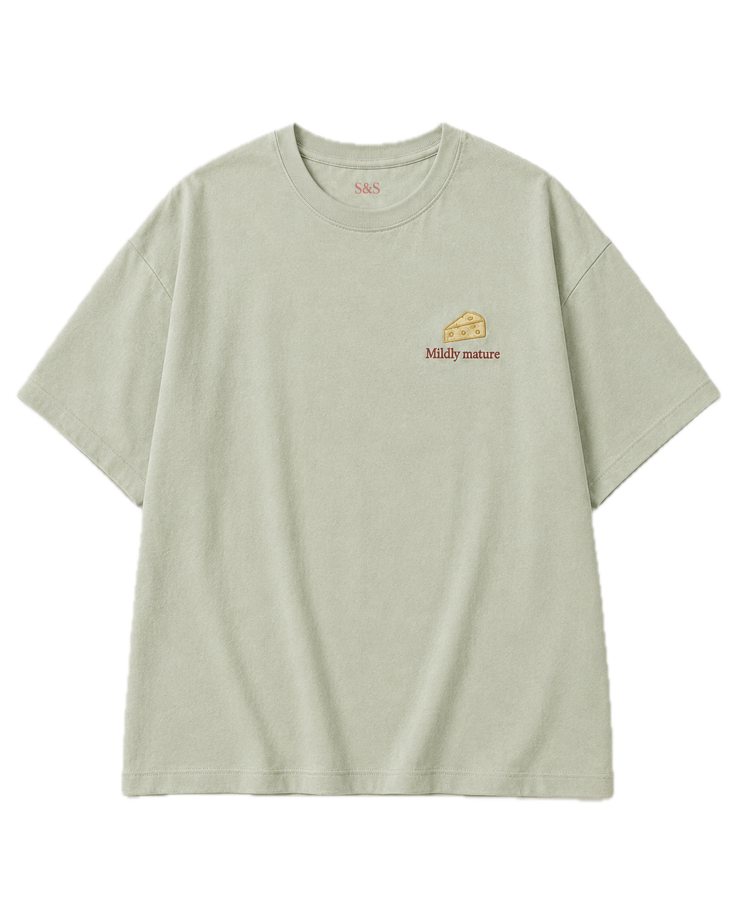 Sage Mildly Mature oversized embroidered T-shirt