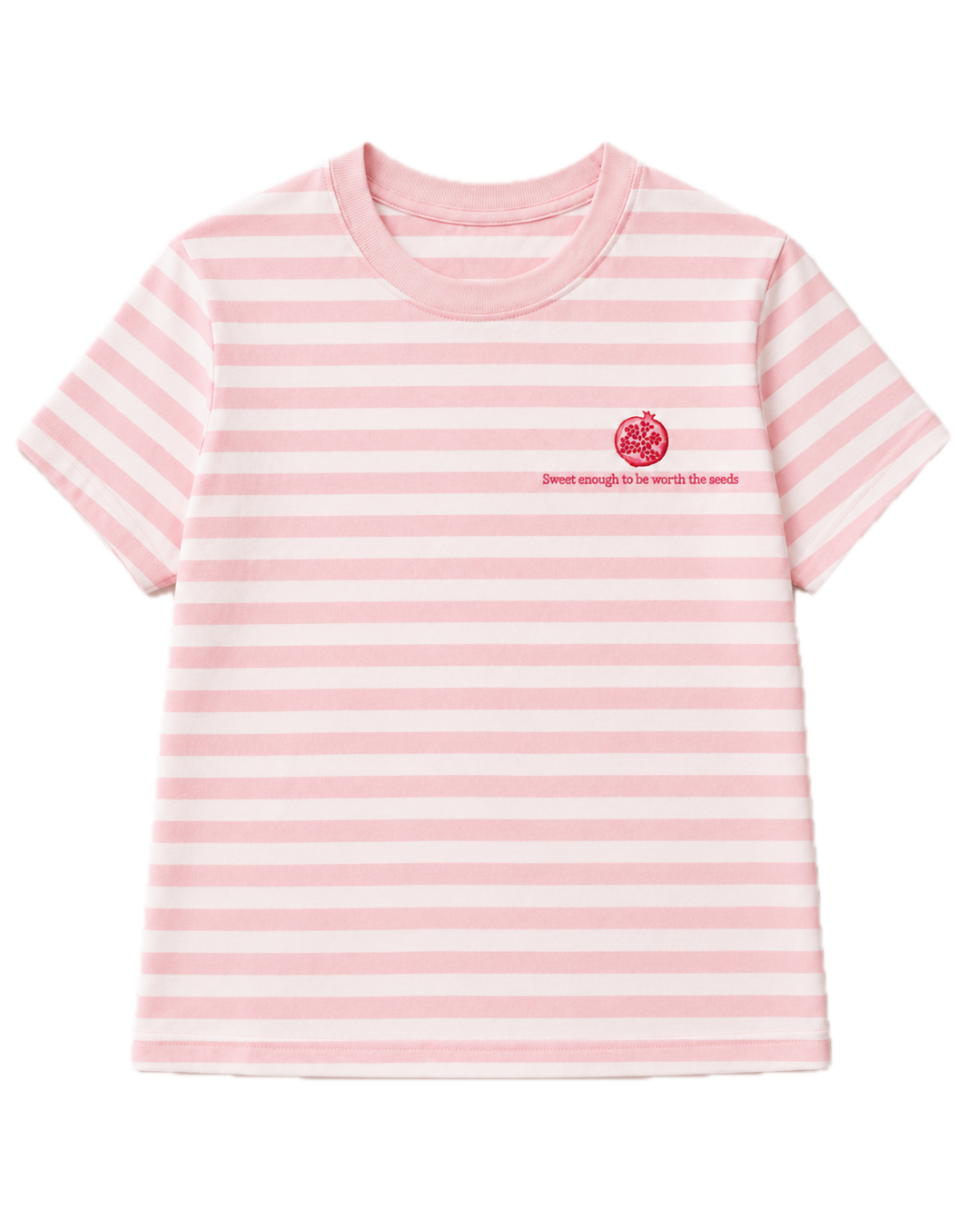 Sofia & Sterling Sweet Enough pomegranate T-shirt in pink stripe